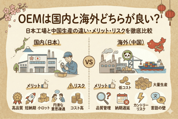 OEMは国内と海外どちらが良い？日本工場と中国生産の違い・メリット・リスクを徹底比較